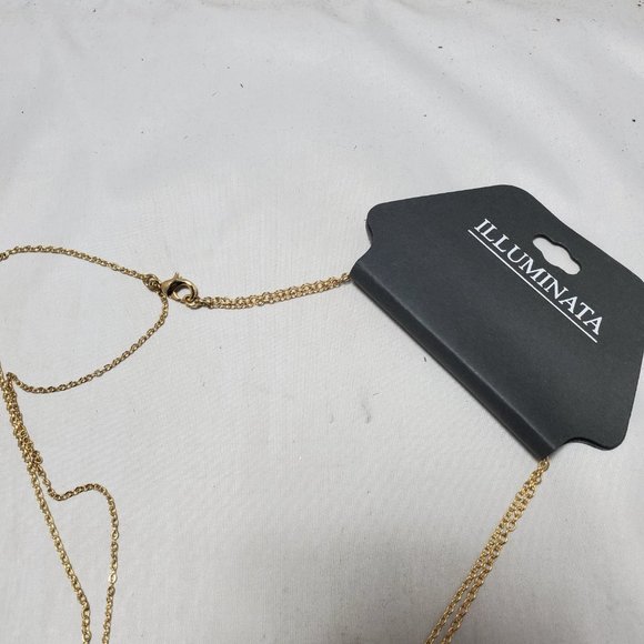 ILLUMINATA multi color stone 2 strand  necklace with gold link and petals - Picture 5 of 8